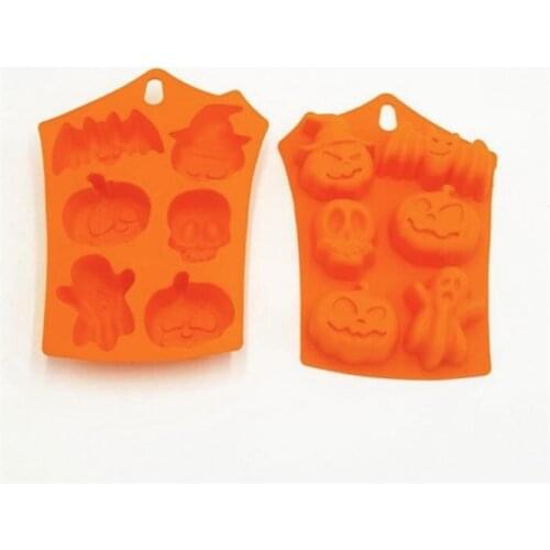 EMS 100pcs Dumpkin Bat Skull Ghost Food grade silicone mold Cake Chocolate Mold Decorating Kithchen Tools Mold Halloween Party