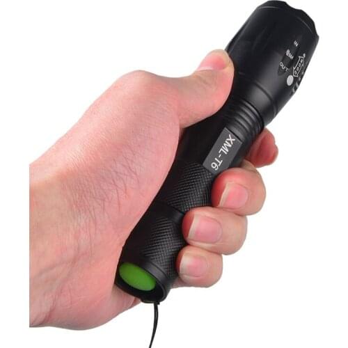 Fast Shipping Powerful Torch Zoomable Lamp T6 Lantern 5 Mode Flashlight Portable for Hunting Safety Camping