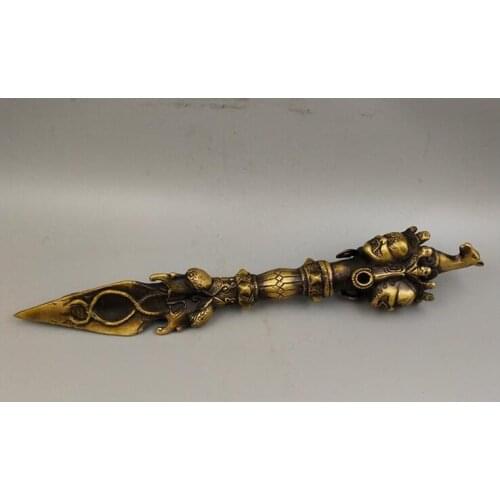 Collection of pure brass horse head devil subduing pestle sculpture multi-style magic ware household accessories