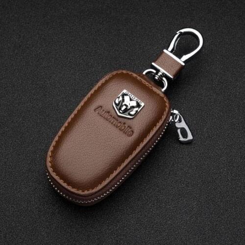 Leather Car Key Case Keychain Key Wallet Remote control bag For Dodge Challenger RAM 1500 Charger Avenger Caliber Dart Nitro