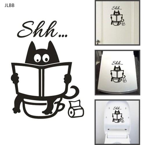 Creative Funny shh... Toilet wall sticker for bathroom door decoration vinyl home decals waterproof removable stickers