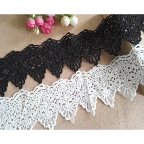 9cm Wide DIY Water Soluble Embroidery Lace Trim Fabric Clothing Clothes Neckline Skirt Hem Luxury Accessories Sewing Decoration