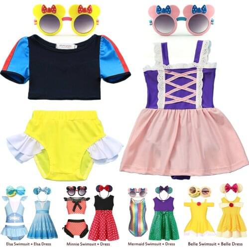 Toddler Girls Swimsuit For Kids 3-10 Year Princess Swimwear Children Backless Bikini Newborn Baby One Piece Bathing Suit Dress