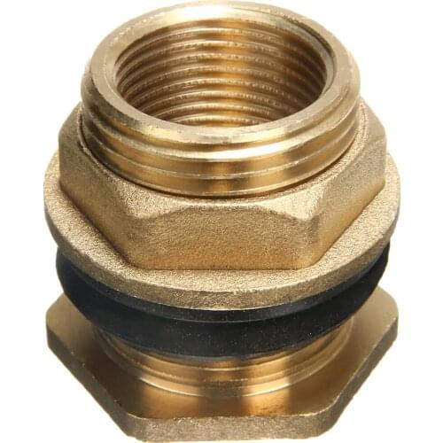 Brass Straight Connector 3/4" Female 1 " Male Water Tank Connector Theaded Bulkhead Fitting Tank Hose Adapter For Aquarium Air P