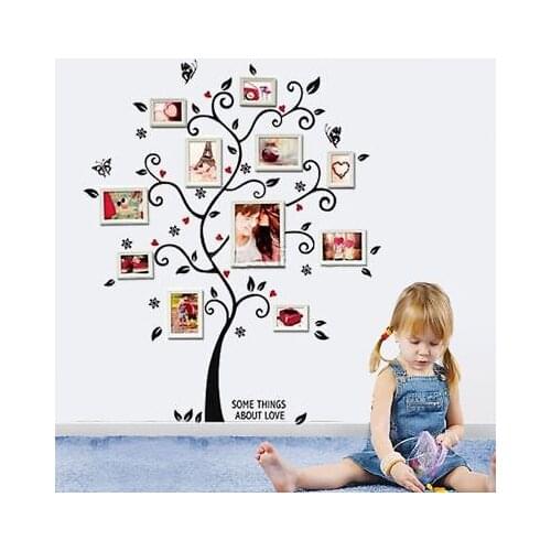 Hot Fashion design New Warm Family Removable Photo Frame Tree Wall Sticker Home Art Decoration for Home or Office