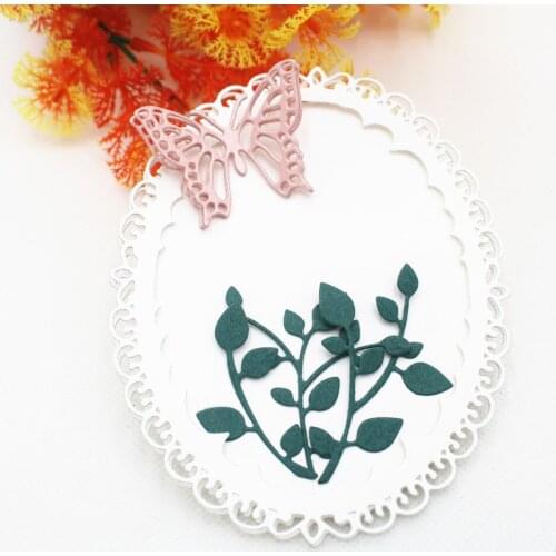 Leaves Branches Metal Cutting Dies Frame Scrapbooking Background DIY Decoration Craft Embossing Stencil