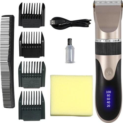 Hair Clipper USB Rechargeable Home Hair Trimmer Profession Quick Trim LED Battery Display Five-Speed Adjustment Low Noise Design