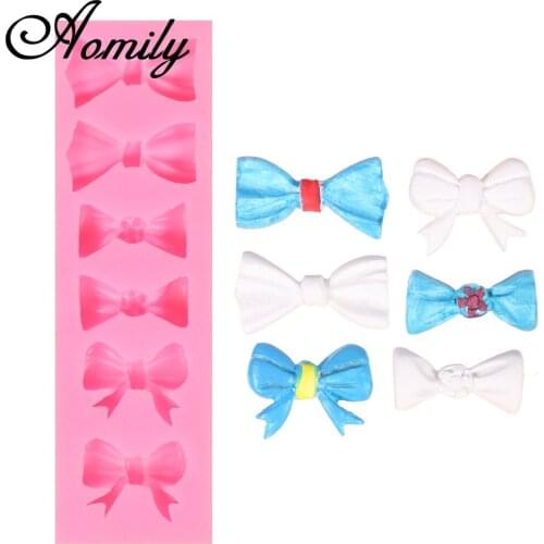 Aomily Cute Bow-knot Silicone Molds Cake Chocolate Mold Cake Decorating Tools Fondant Sugarcraft Ice Block Christmas Baking