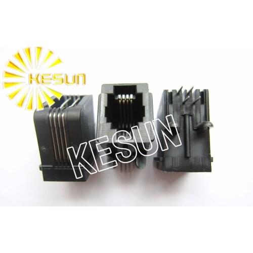 100PCS x RJ11 57-4P4C-L Right Angle PCB Phone Modular Jack Female Telephone Socket LAN Connector