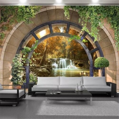3d Mural Wallcovering Wallpaper Beautiful Waterfall Scenery Arches Modern Home Decoration Antifouling Wall Covering Wallpapers