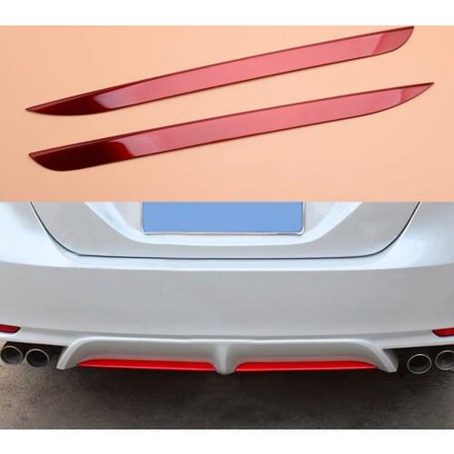Stainless Steel 2pcs Car Red Rear Bumper Plate Lower Lip Decorator Pad Cover Trim Fit For Toyota Camry 2018 2019