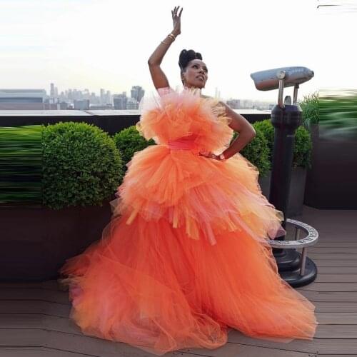 New Fashion Puffy Tulle Dresses Ball Gown Strapless Long Party Dressing Gowns For Formal Event Long Maxi Tulle Gown