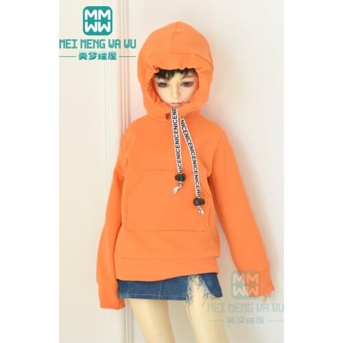 BJD doll clothes fits 60cm 1/3 BJD SD doll fashion Denim cuffed shorts Letter band Sports hoodie