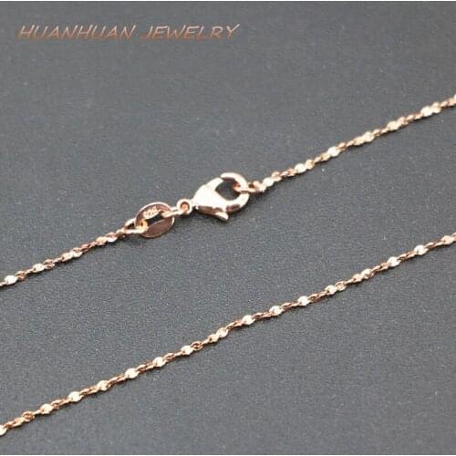Wholesale Trendy 1mm Copper Stainless Steel Link Chain Necklace Chokers Chains Fit Diy Necklaces & Pendant Jewelry 18inch B3369