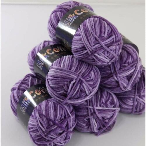 Sale 6ballsx50g Soft Cotton Baby Yarn New Hand-dyed Wool Socks Scarf Knitting yarn violet 2075-06-6