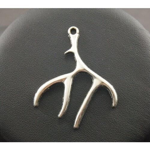 Antler Charms 15pcs 2 Colors Deer Horn Animal Pendants DIY Handmade Metal Jewelry Making Findings A520/54