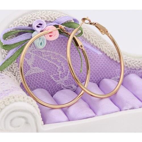 2 Pairs 60mm Big Hoop Earrings Stainless Steel Hoop Earring Gold Rose Gold Hypoallergenic Hoops for Women Girls