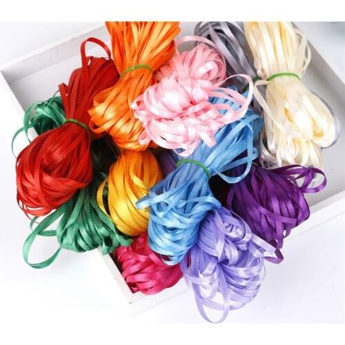 25 Yards 3mm Silk Satin Ribbon Handmade DIY Material For Arts Crafts Sewing Christmas Wedding Party Decoration Gift Wrap