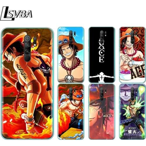 OnePiece Ace Silicone Cover For Xiaomi Redmi Note 9 9A 9AT 9C 9S Pro Max 9T 8T 8 7 6 5 Pro 5A 4X 4 Phone Case