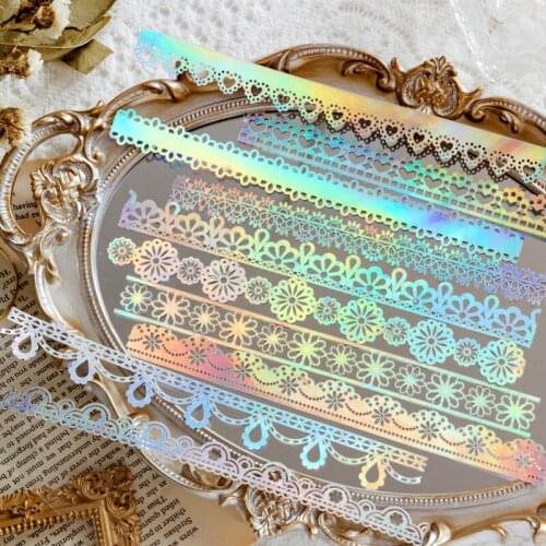 10Pcs/Lot Snowflake Leaves Lace Material Paper Junk Journal Planner Scrapbooking Vintage Decorative DIY Craft Paper