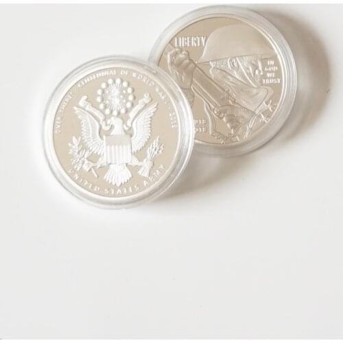 1918-2018 First world war soldier Liberty United Stated Army Eagles challenge silver coin