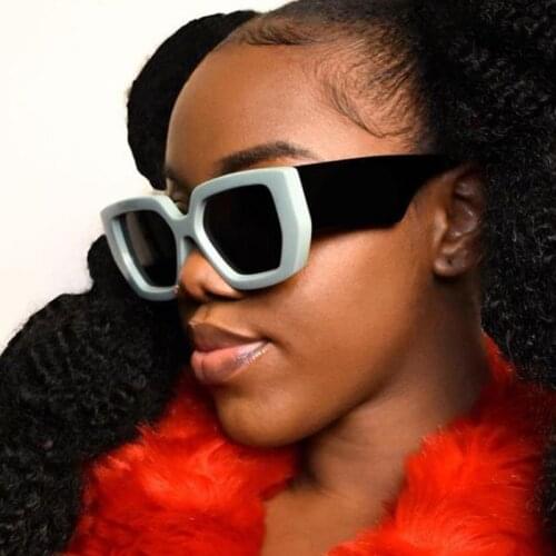 Thick Black Square Retro Sunglasses Women 2021 Vintage Small Frame Sun Glasses Men Luxury Brand Unique Shades Female Oculos