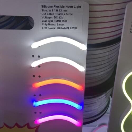 Led strip light Neon silica gel DC12V 3leds cut high 4800LM Neon Light DIY Letters Logo Neon Sign for Room Home Party Wedding De