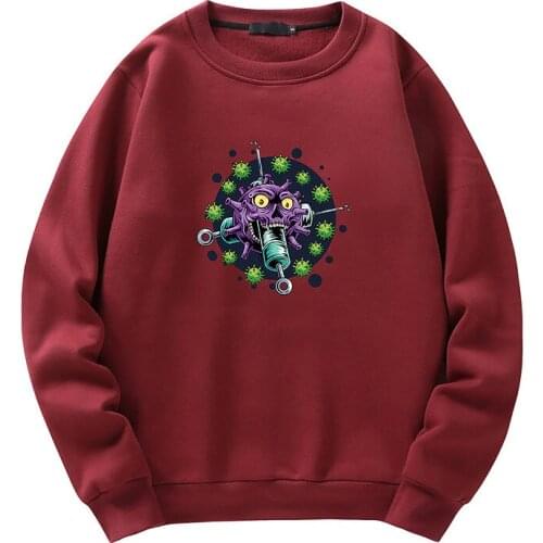 New Hot Painting Print Sweatshirts Men Autumn Winter Fleece Crewneck Sweatshirt Men Couple Harajuku Oversized Sport Pullovers