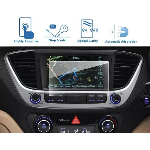 LFOTPP For Verna AVN system 7inch 2017 2018 Car Navigation Display Tempered Glass Screen Protector Auto Interior Protect Sticker