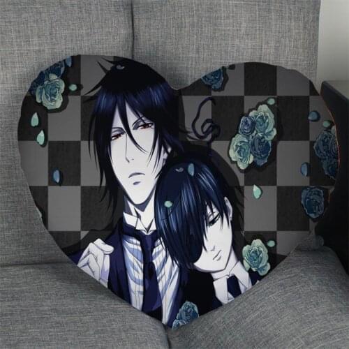 Black deacon Black Butler Custom Heart Shape Pillow Cover Custom Zipper Pillowcase Cover Wedding Home Office Decorative