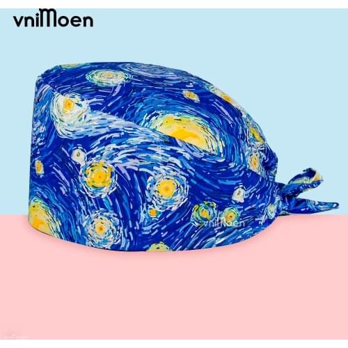 Surgery cap women nurse hair cap Clean protection Nursing work cap high quality Breathable Cotton scrub hat wholesale scrubs cap