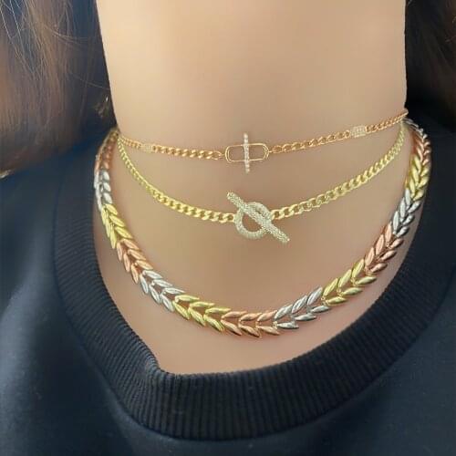 New Fashion Iced out bling Shiny 5A Cubic Zircon Box Chain Circle Bar OT Buckle Link Chain Bangle bracelet women Punk Jewelry