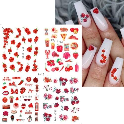 1pcs Maple Leaves Nail Stickers 3D Yellow Gold Fall DIY Sliders Nail Art Decoration Autumn Adhesive Manicure Decals