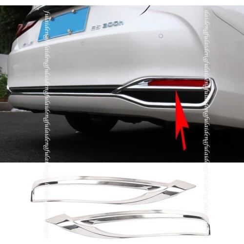 2pcs ABS Chrome Rear bumper decor frame fog light trim cover For Lexus ES ES200 260 300H 2018-2021 Car Accessories