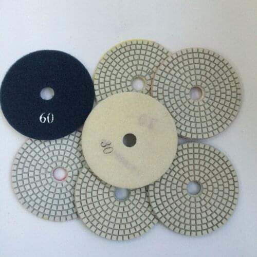 4" white polishing pads for polishing granite,marble,quartz both in wet and dry use