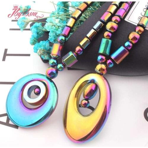 4x5mm Column (No Magnetic) Hematite Multicolor Natural Stone Beads For Lady Fashion Jewellery Necklace Pendant 20" Free Shipping