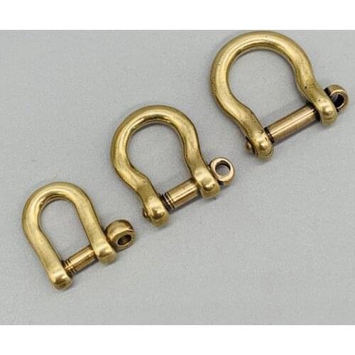 5 Pieces Handmade Brass D shape Key Ring Horseshoe Buckle Horseshoe Buckle Clasp DIY Keychain Accessories