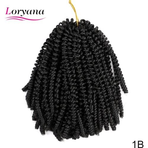 Loryana 8Inch Ombre Spring Twist Hair Crochet Braids Passion Twist Synthetic Braiding Hair Extensions 30 Roots
