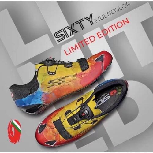 Italy SIDI SIXTY 60th Anniversary/WIRE 2 road cycling carbon fiber lock shoes, rainbow color limited edition