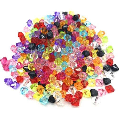 6mm 8mm 10mm Mix Color Austria 5301 Faceted Bicone Crystal Acrylic Beads Loose Spacer Round Beads DIY Jewelry Making