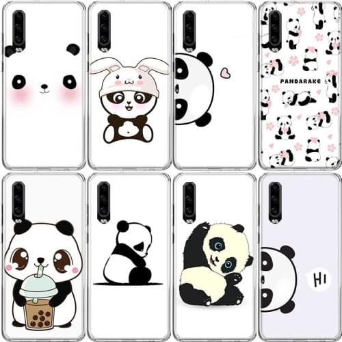 Cute Panda Hard Plastic Phone Case For Huawei P40 P30 P20 P10 Mate 10 20 30 Lite Pro P Smart Z Plus 2019 2018 Cover Coque