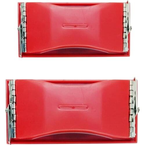 2pcs Rectangle Grit Abrasive Paper Sandpaper Holder Hand Sander - Red Black