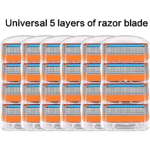 Men Manual Shaver Razor Machine for Gillette Shaving Blades 5 Layer Cassettes With Replacebale Blades Compatible with General