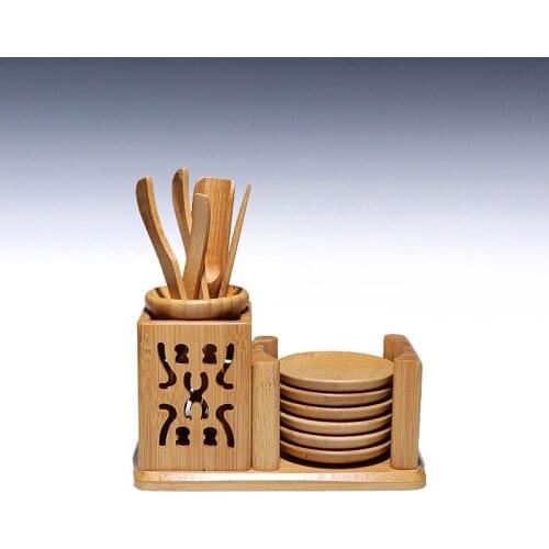 Two 】 XiCha knife ChaZhen unbleached bamboo kung fu tea accessories tea tea four gentleman cup mat suits