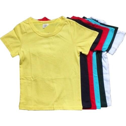 Baby Boys Tshirt Summer Kids Cotton Tops Clothes Children T-Shirts For Girls Short Sleeve Summer T Shirts Solid
