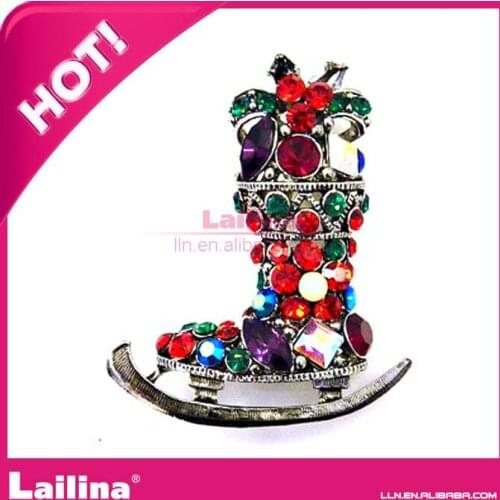 Colorful shoe design rhinestone fashion brooch