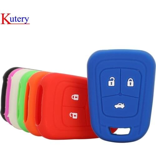 Kutery 10PCS Silicone Rubber Colorful Smart Remote Car Key Cover Case 3BTN For Chevrolet Sonic 2012- 2013 Protection Replacement