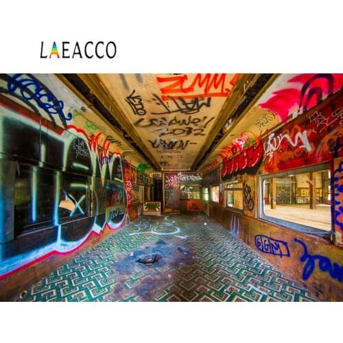 Laeacco Grunge Graffiti Passway Interior Scenic Photographic Backgrounds Customized Photography Backdrops For Photo Studio