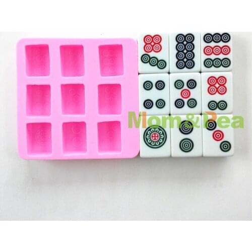 MMom&Pea 0612 Mahjong Tiles-Bing Shaped Silicone Mold Cake Decoration Fondant Cake 3D Mold