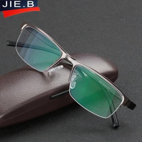 JIE.B Titanium alloy metal eyeglasses frames men TR90 myopia optical glasses of computer nerd glasses frame monturas de gafas